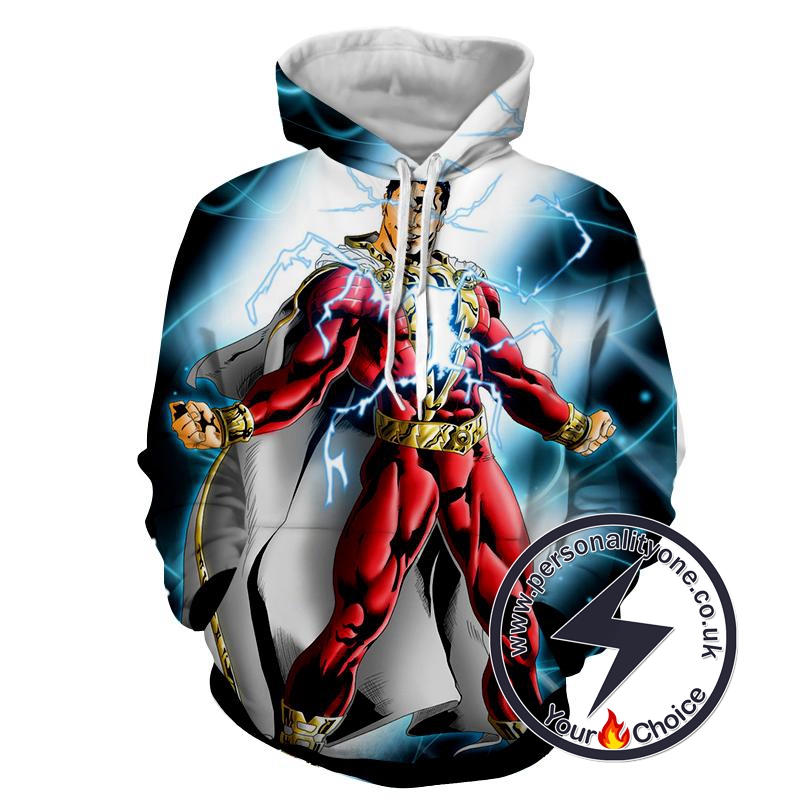Shazam In Action - Shazam 3D - Shazam Hoodies